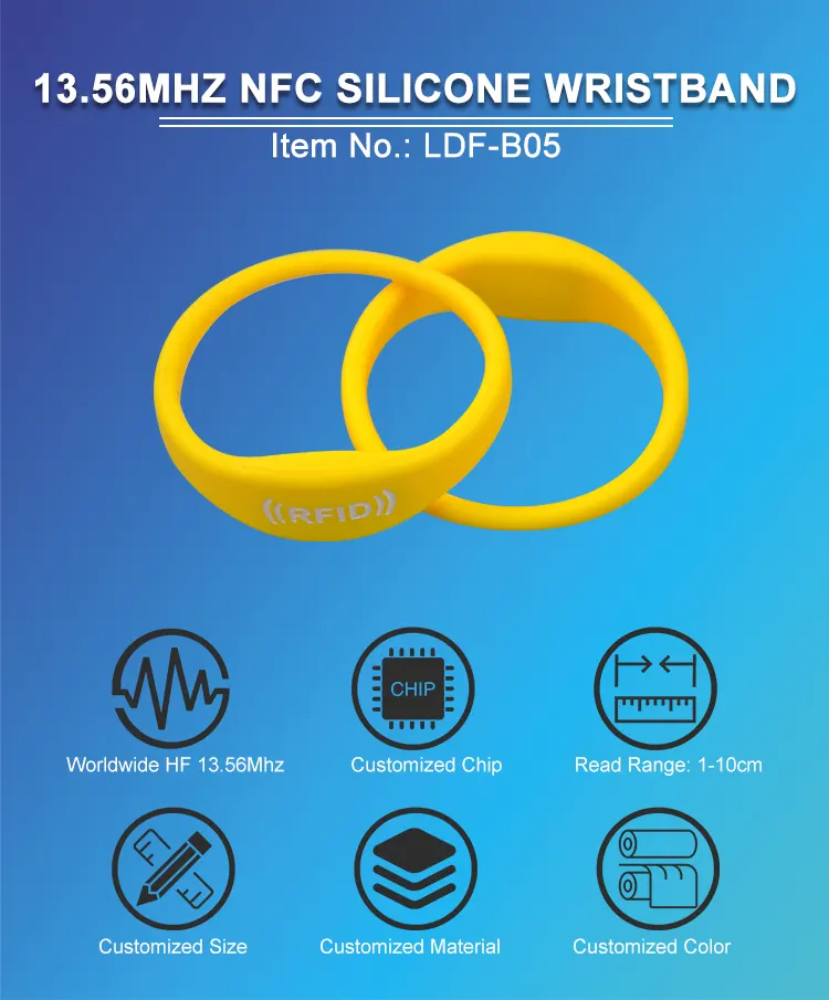 13.56Mhz NFC Silicone Wristband