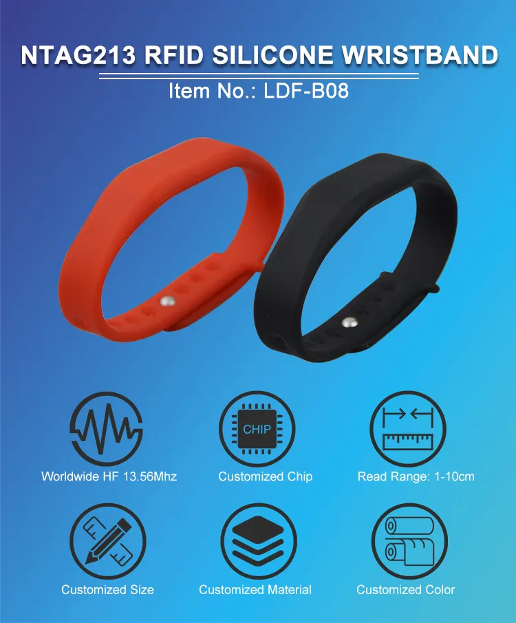 Ntag213 RFID Silicone Wristband