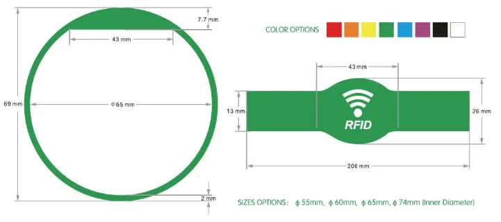 13.56Mhz RFID Silicone Wristband